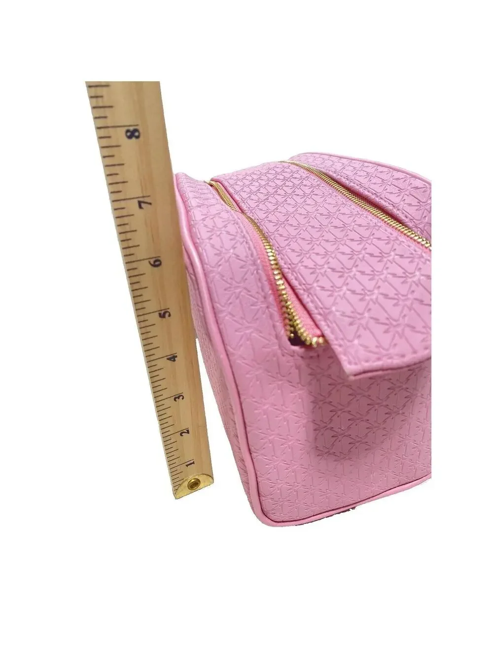 Large Pink Star Cosmetics Double Zip Makeup Bag, Pink, Big Travel Toiletry Carry